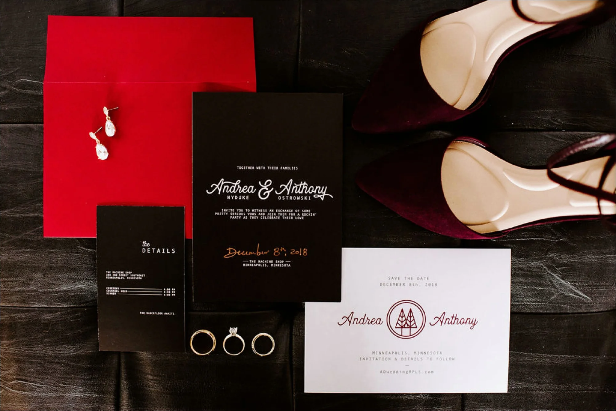 december machine shop minneapolis wedding invitation designer brynna nicole