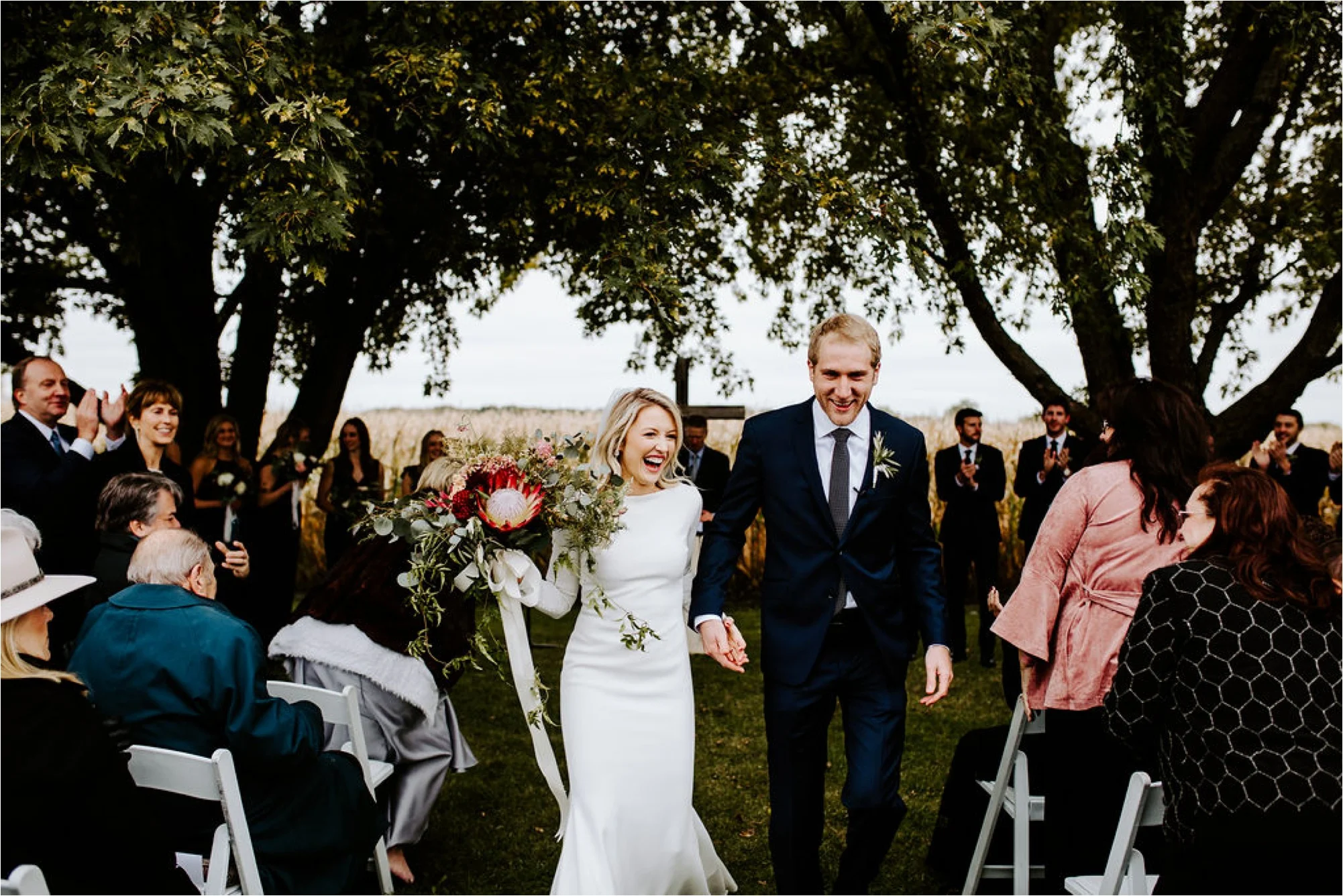outdoor owatonna minnesota family farm october wedding