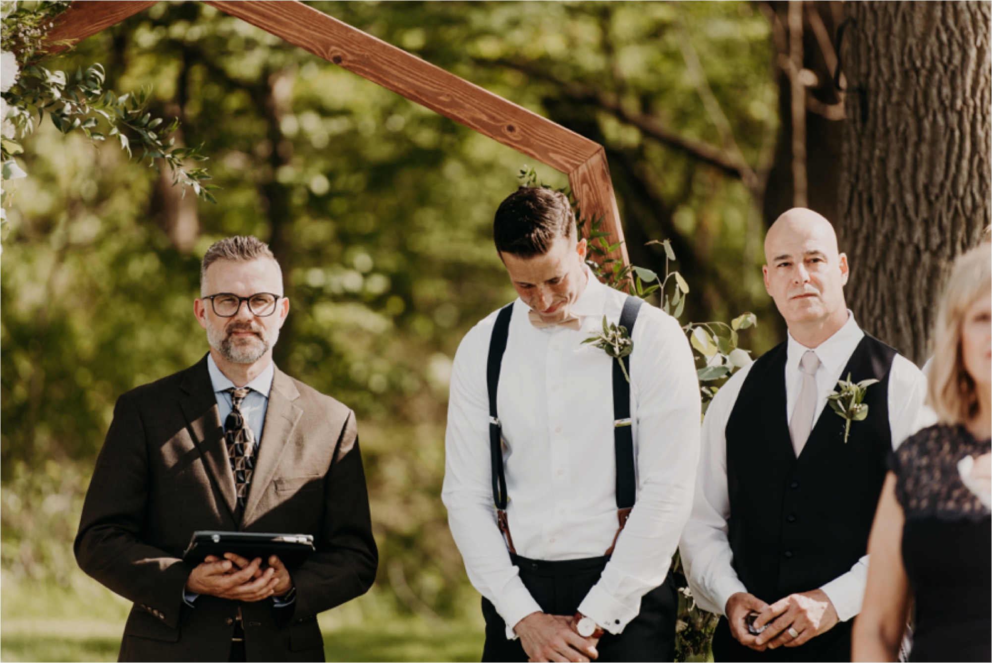  lake geneva wisconsin wedding photographer grooms reaction  