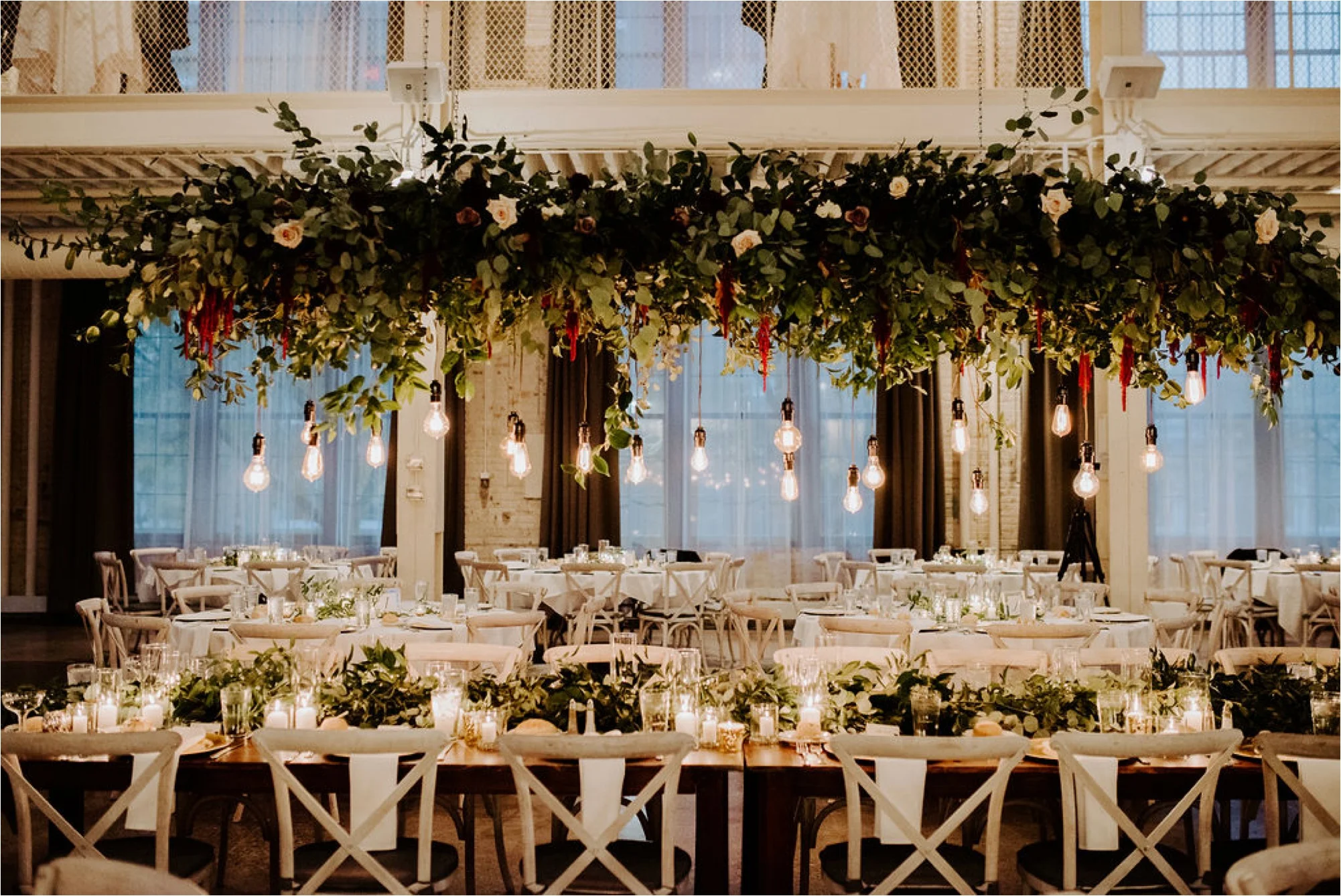 fall machine shop minneapolis minnesota wedding photography reception details kindred blooms set up