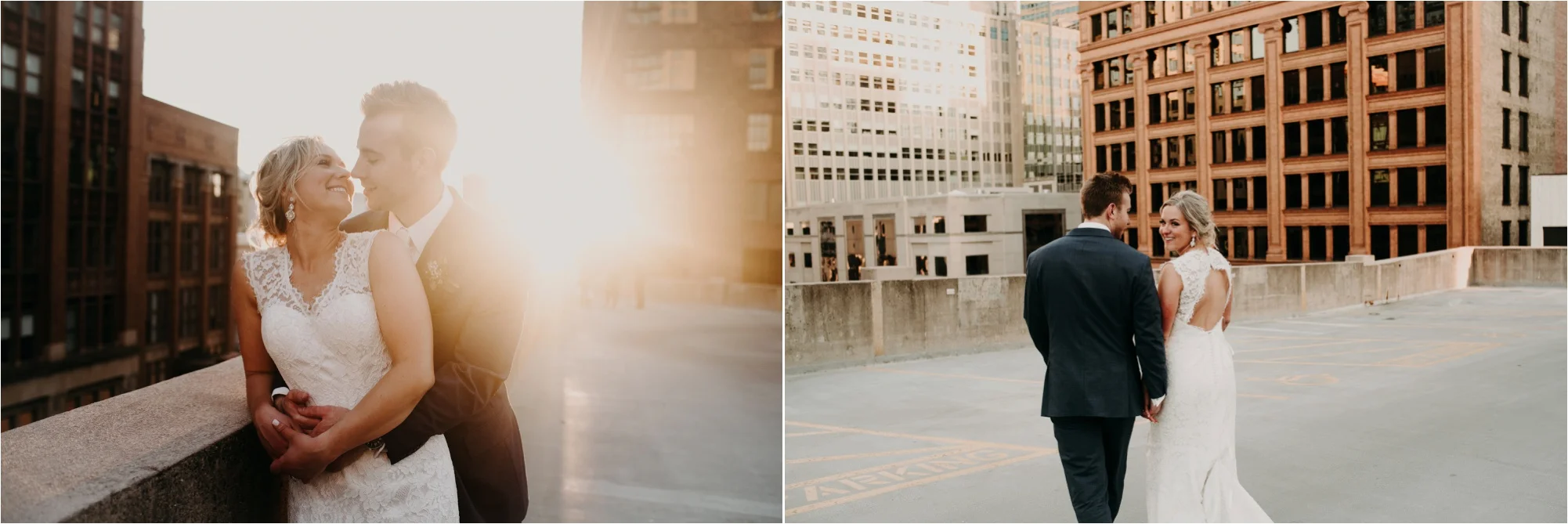 downtown minneapolis bride and groom sunset photos minneapolis wedding photographer