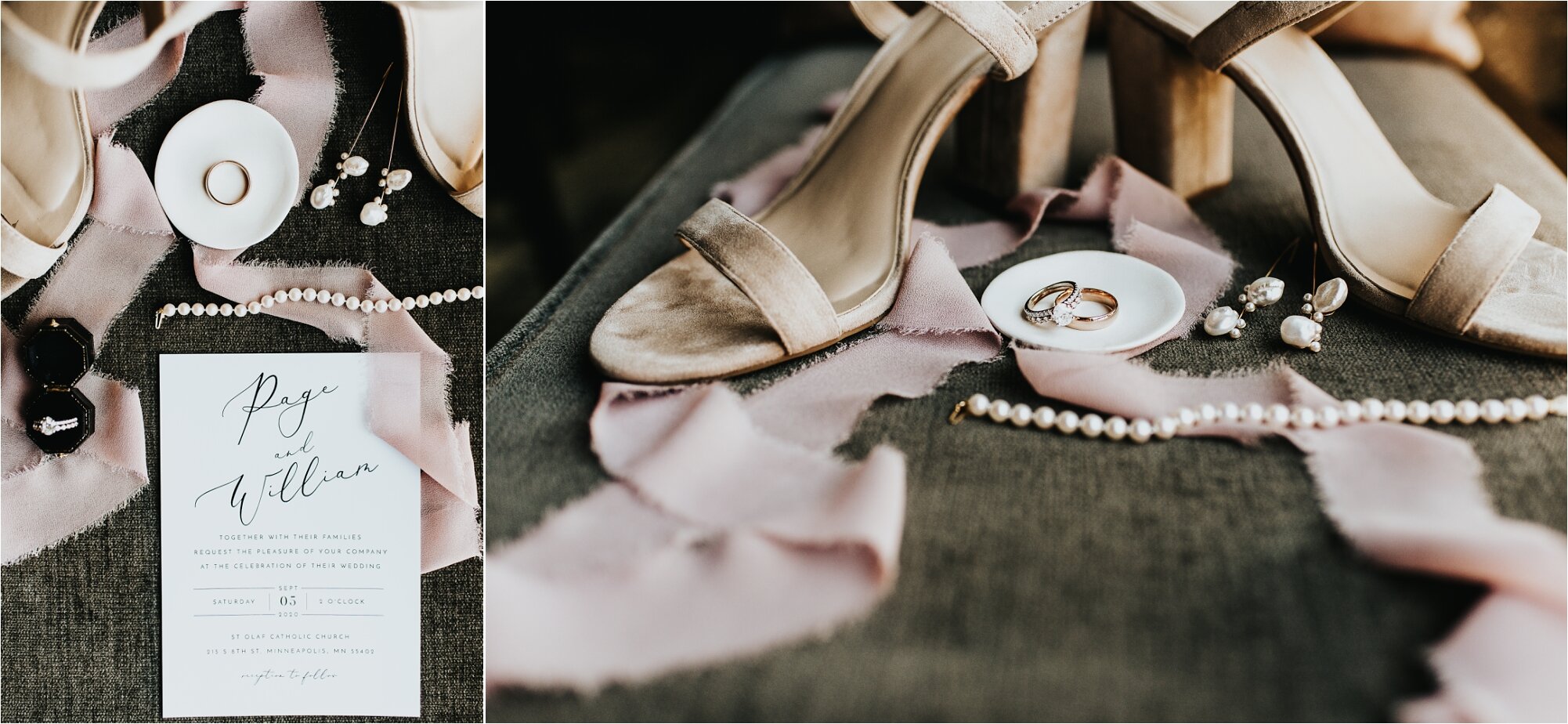  details shoes dress earrings necklace invitations invites minneapolis wedding 