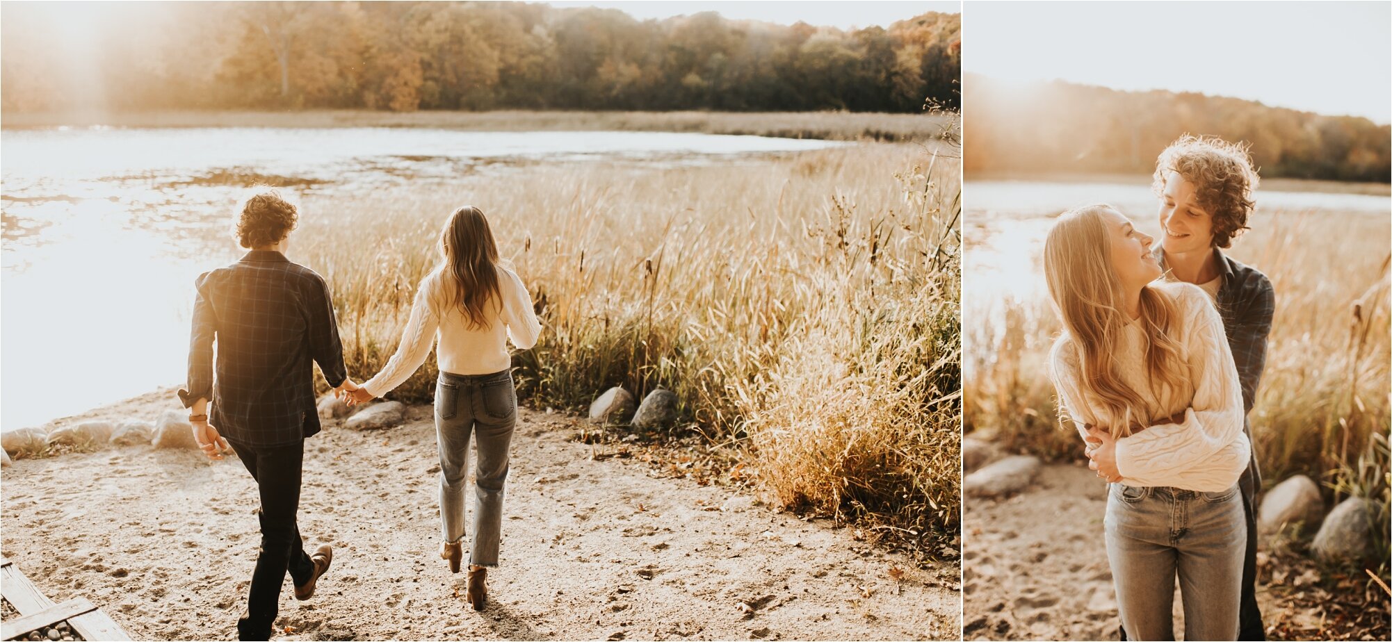  photography engaged couple outfit ideas sunset golden hour 