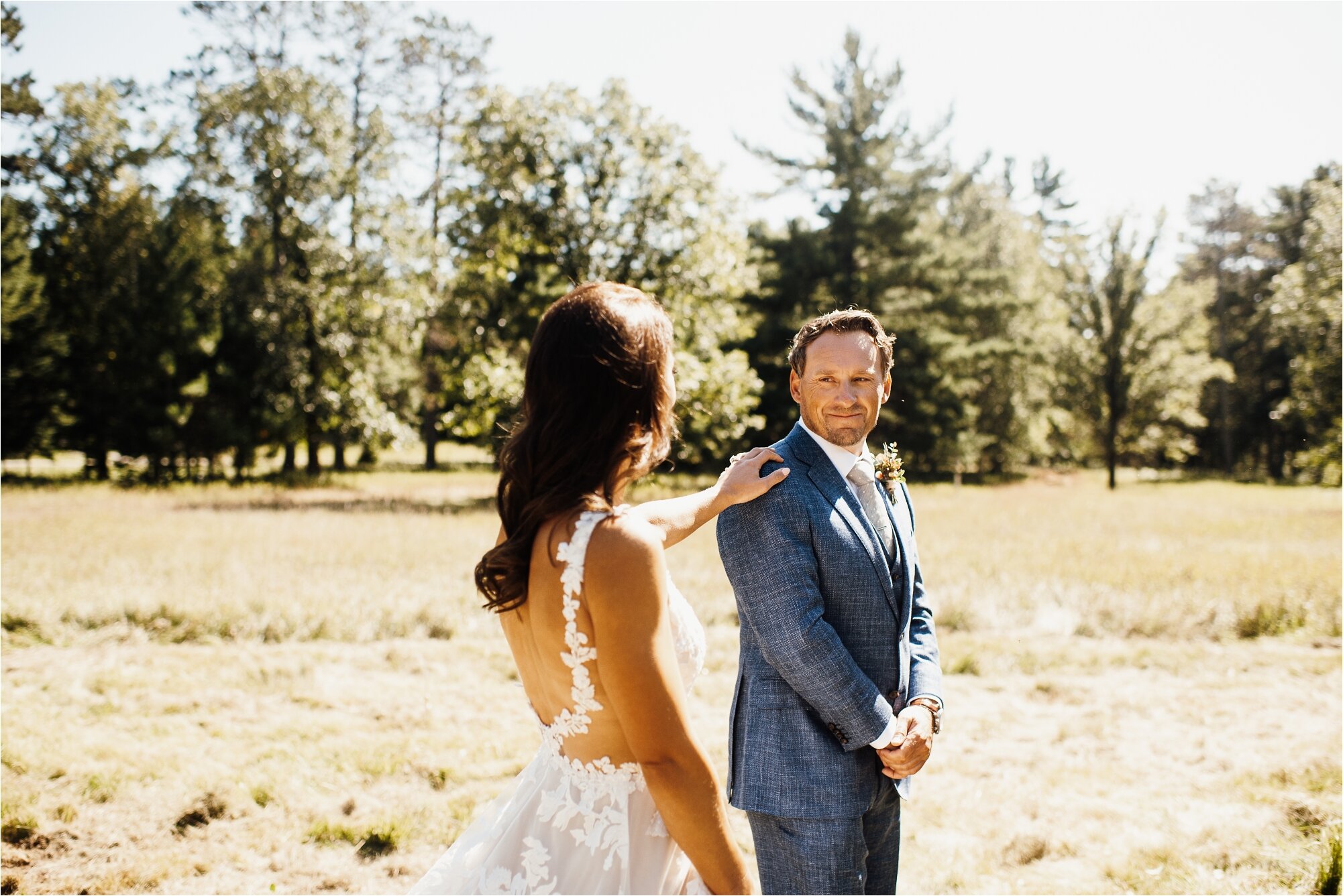  bride groom first look manhattan beach minnesota wedding 