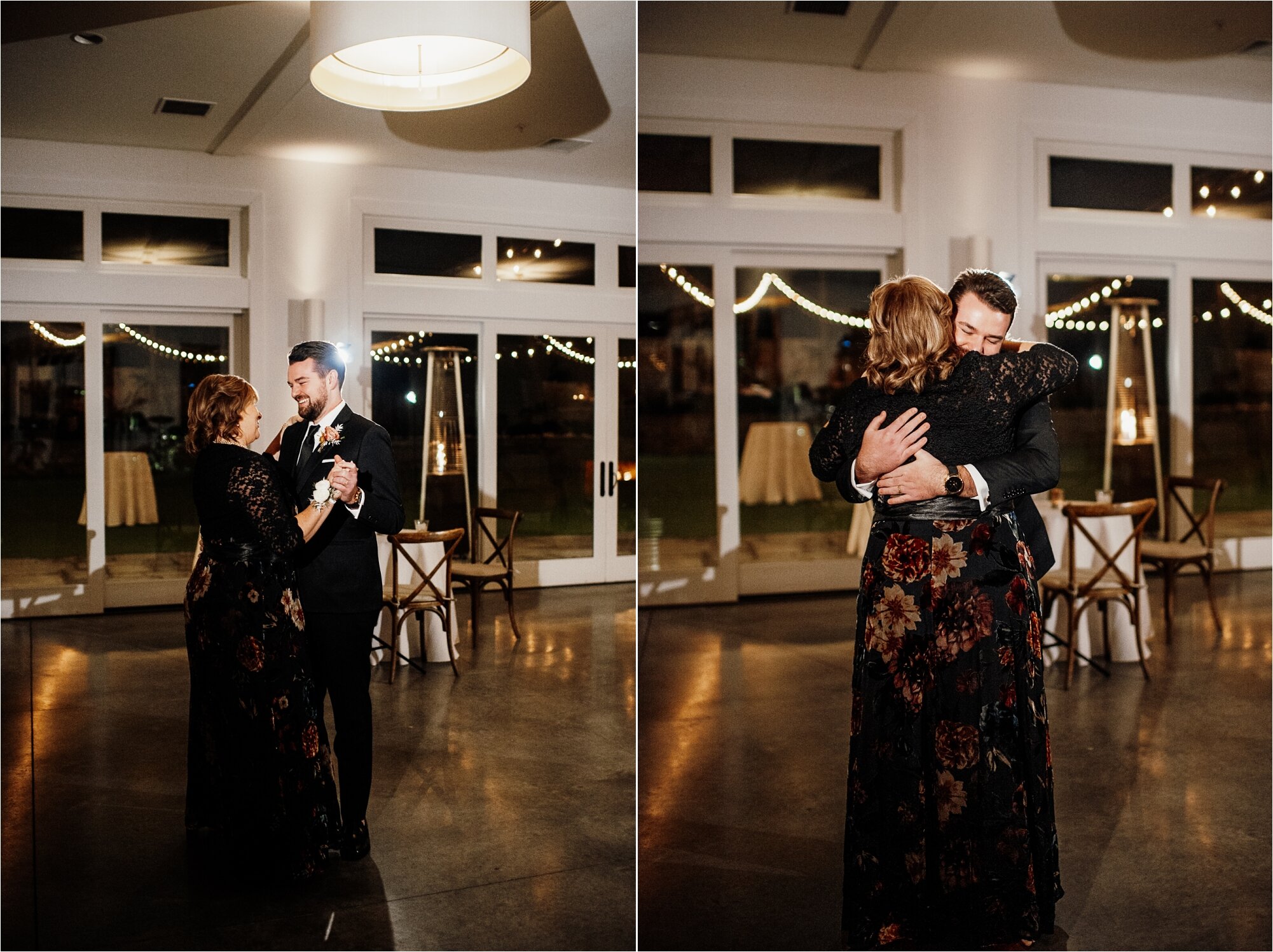  mother and son share a dance in october for wedding at hutton house reception marriage groom  