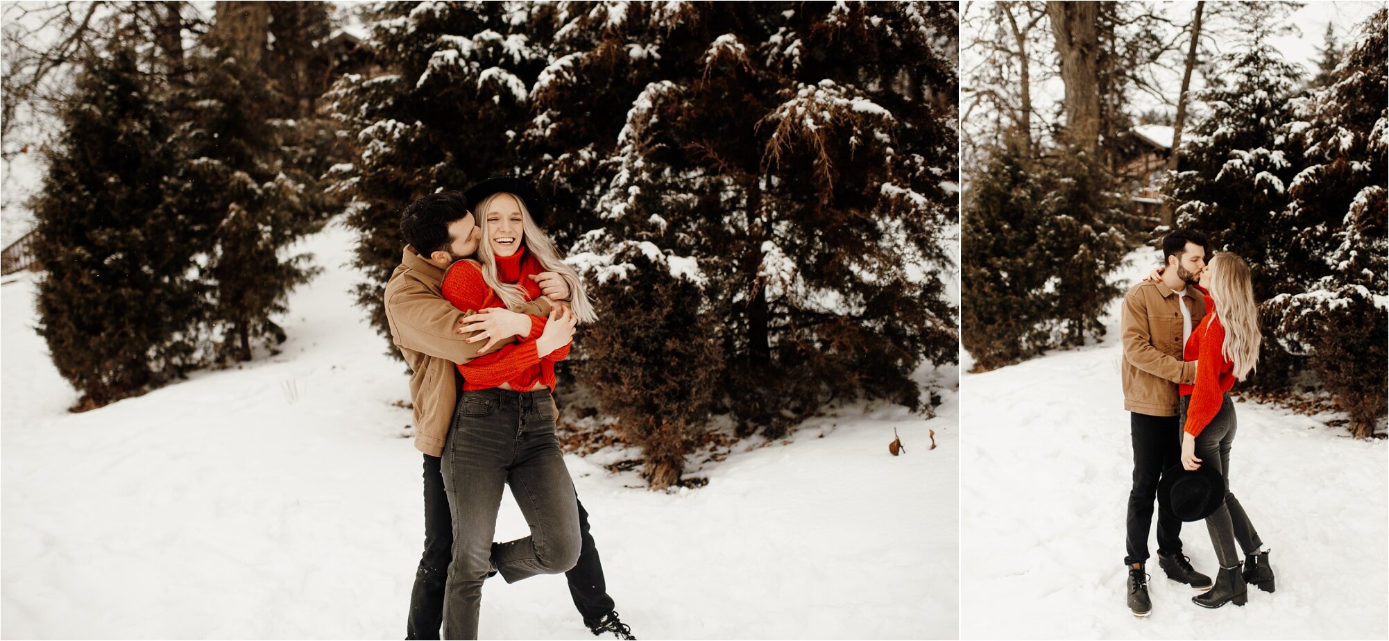  winter engagement session at theodore wirth regional park in minnesota couple couples engaged photography 