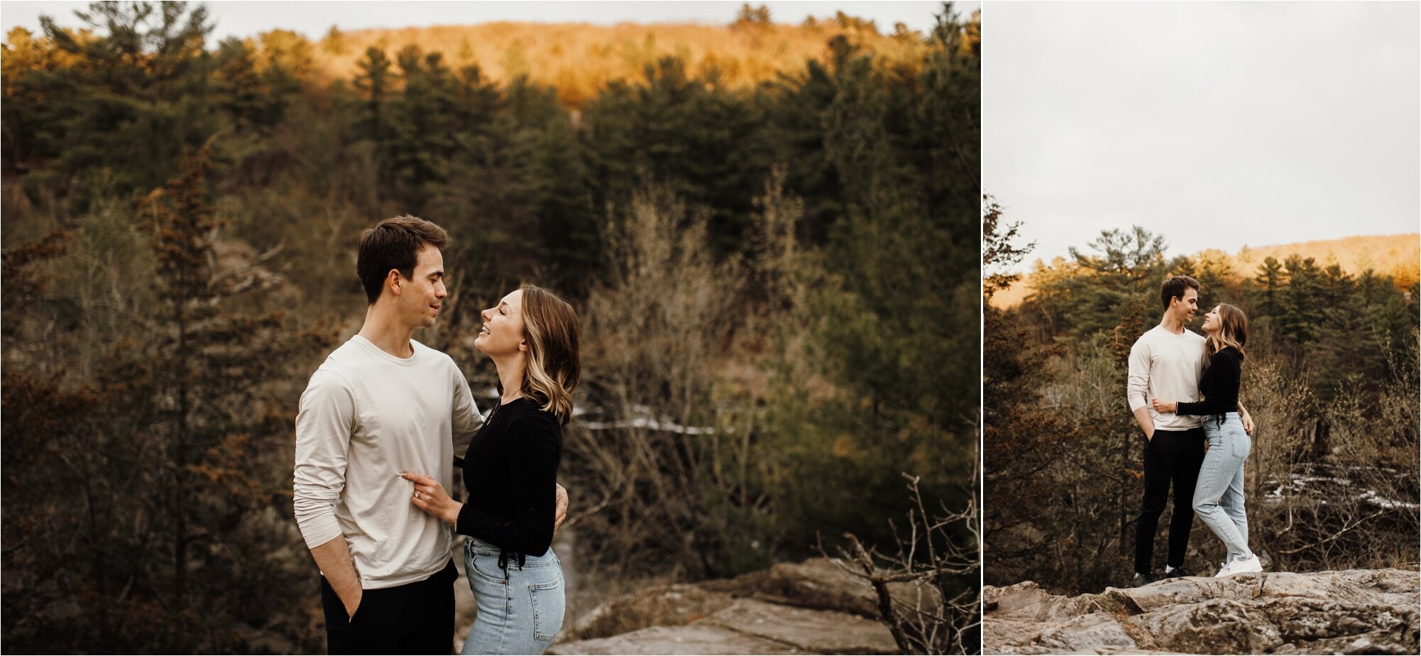  sunset along the st croix river along minnesota and wisconsin border at taylors falls photo session engagement 