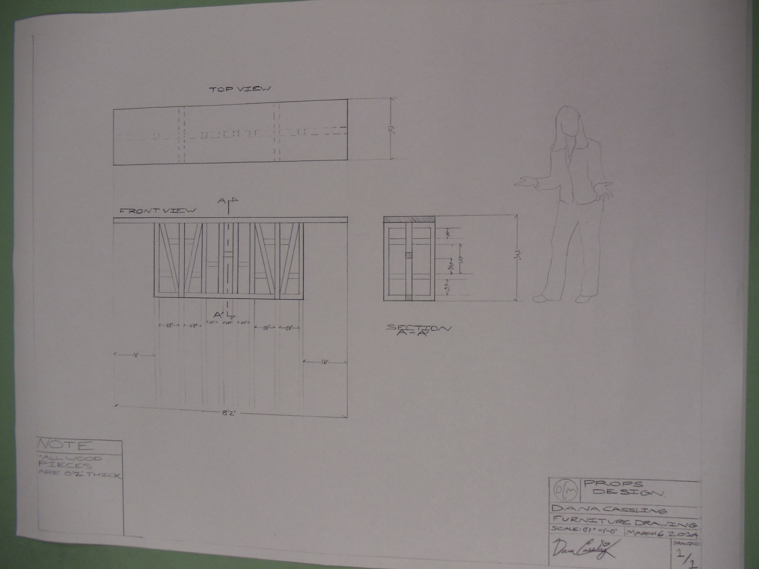  A drafting project of a table I did for a Props Design class. 