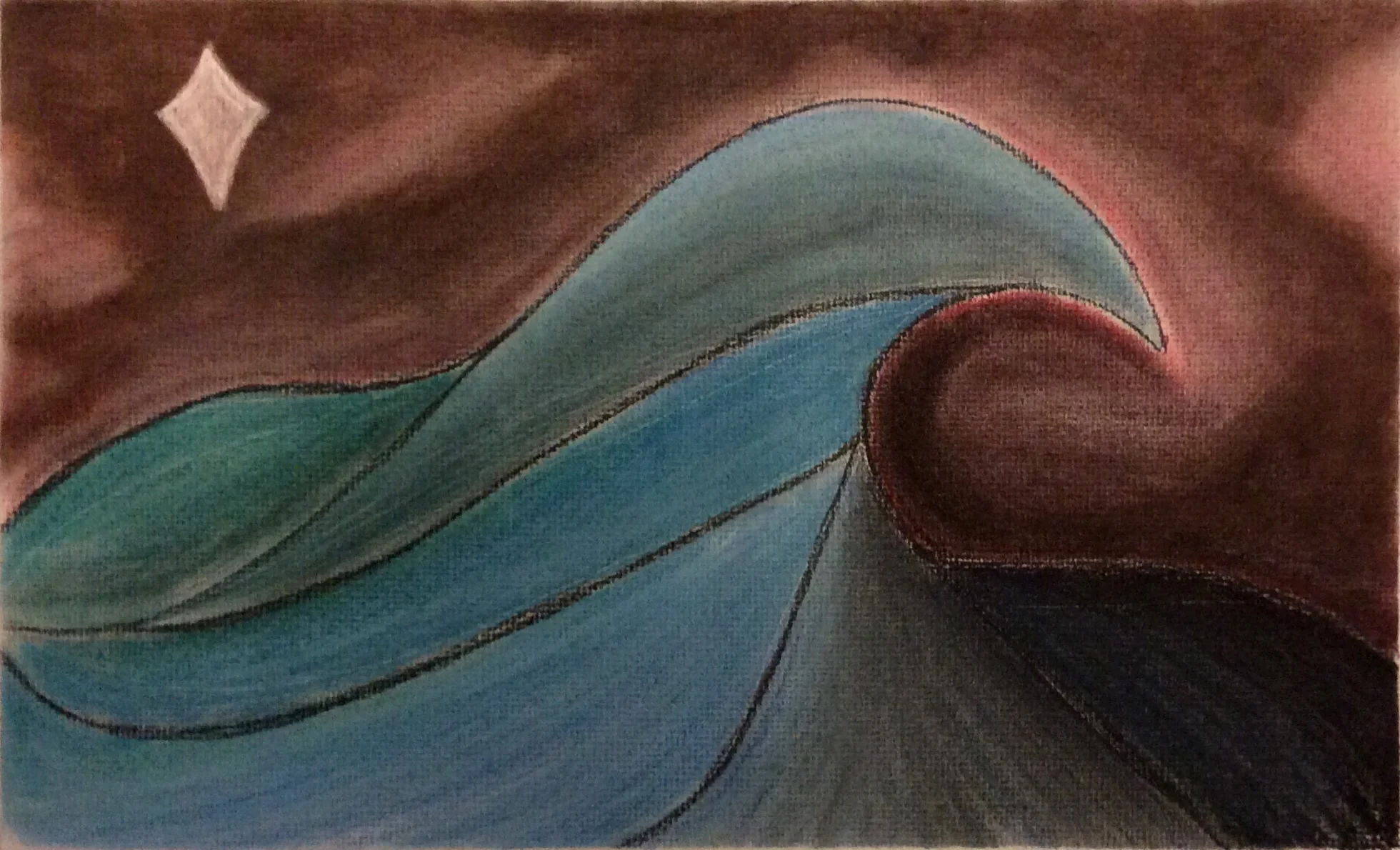  A paint elevation for Walt Whitman's poem&nbsp; On the Beach at Night , done in pastel 