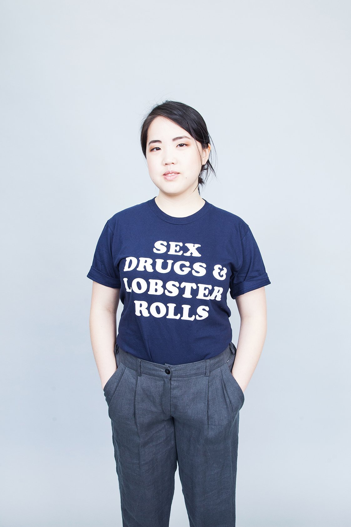 Sex Drugs and Lobster Rolls t-shirt - Navy - The Girl From Away.jpg