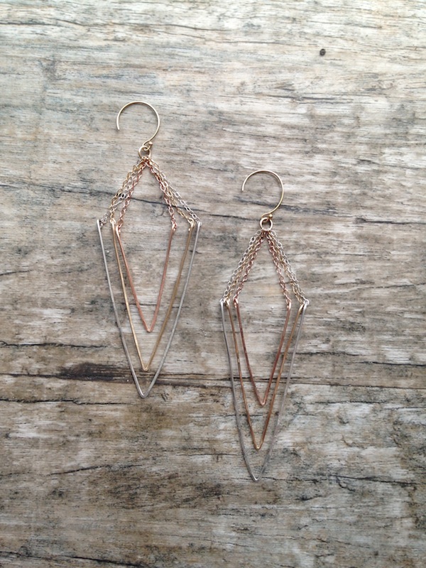 Triple Trikona Earrings