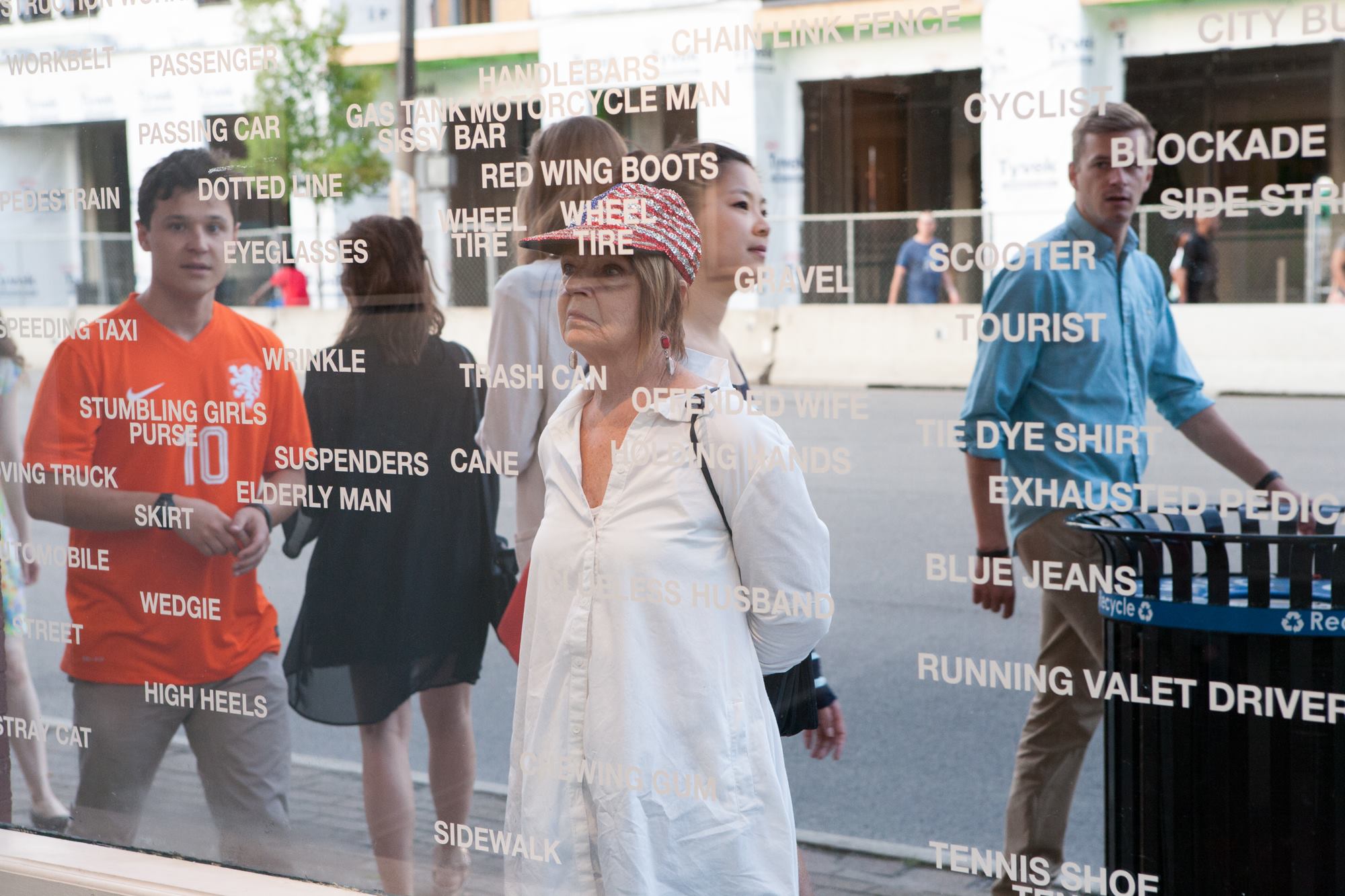 Looking Out Installation view, 2014 Vinyl on window Roy G Biv Gallery, Columbus, Ohio