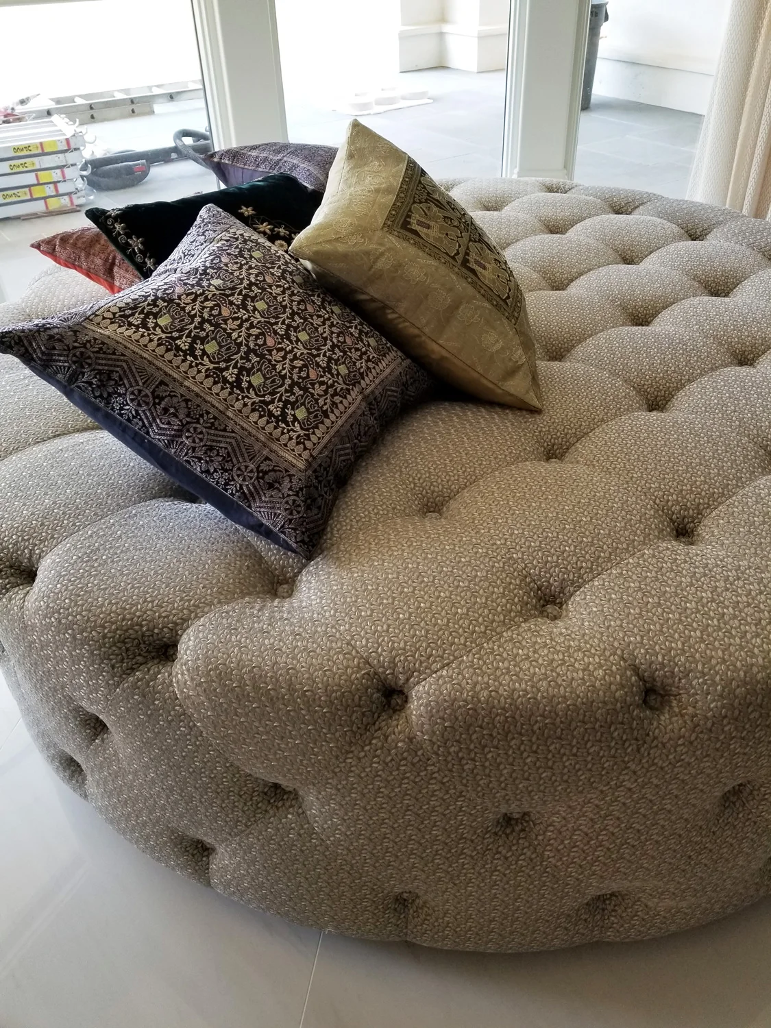 Rounded Tufted Ottoman