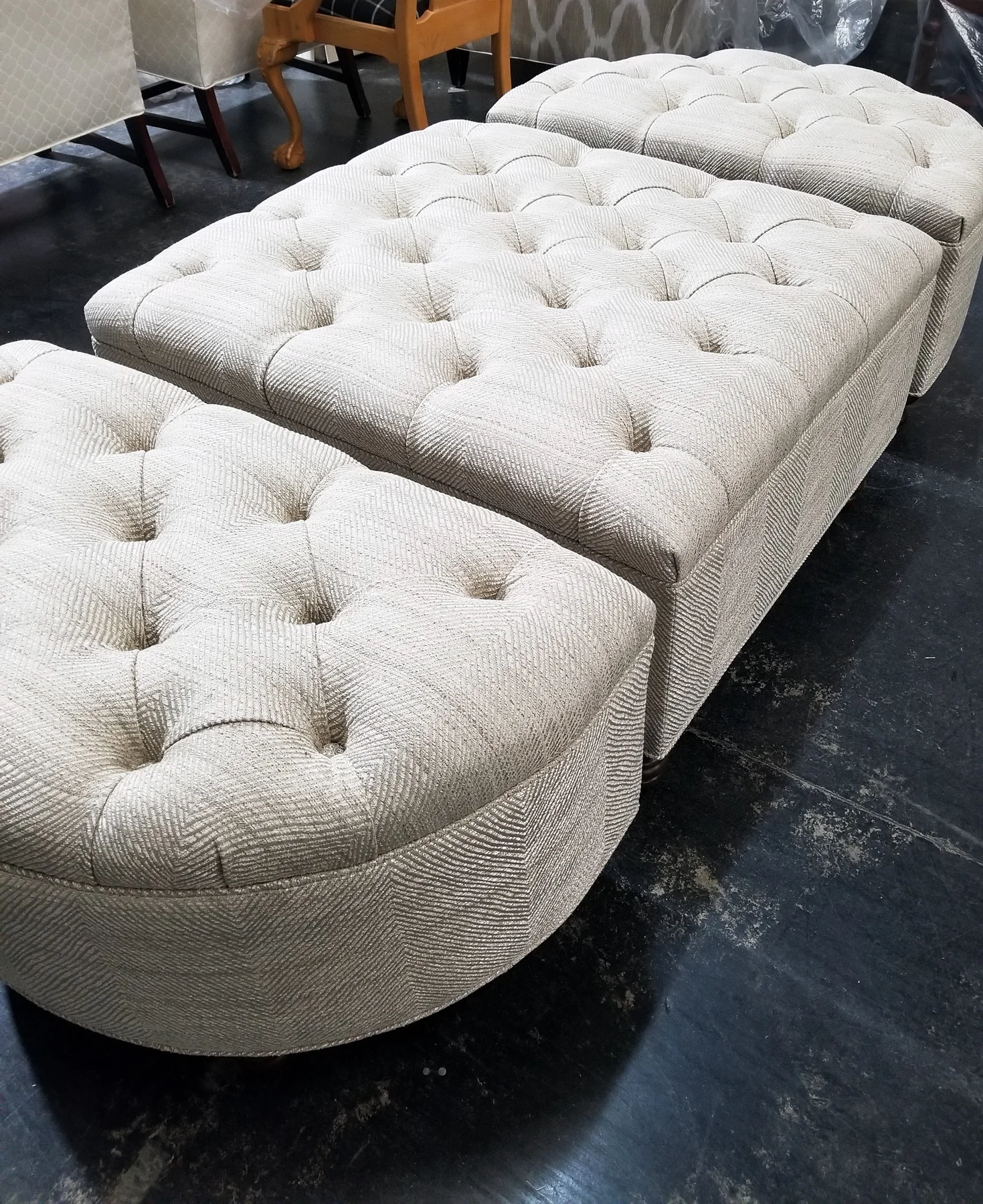 3-Piece Tufted Ottoman