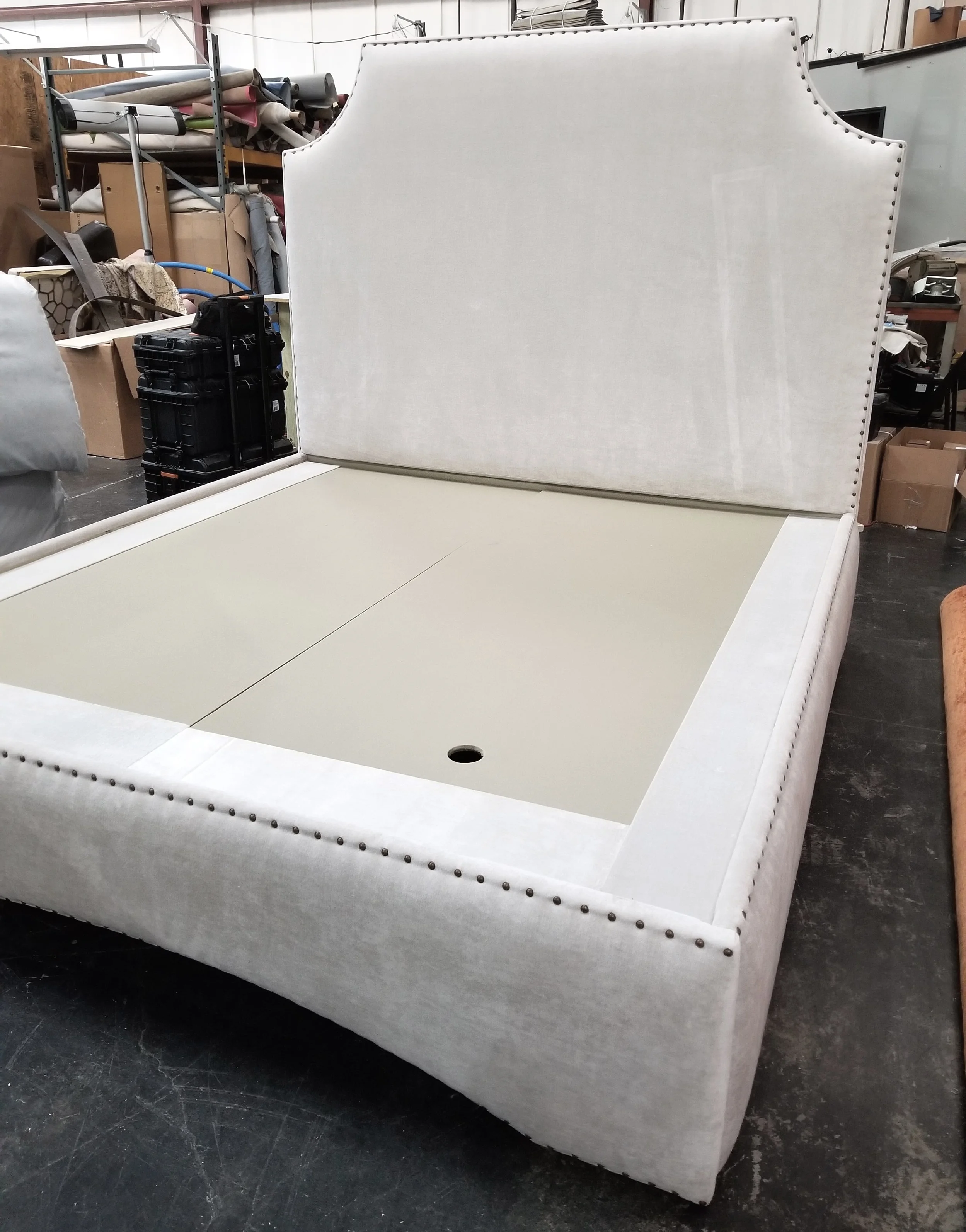 Custom Upholstered Bed and Headboard