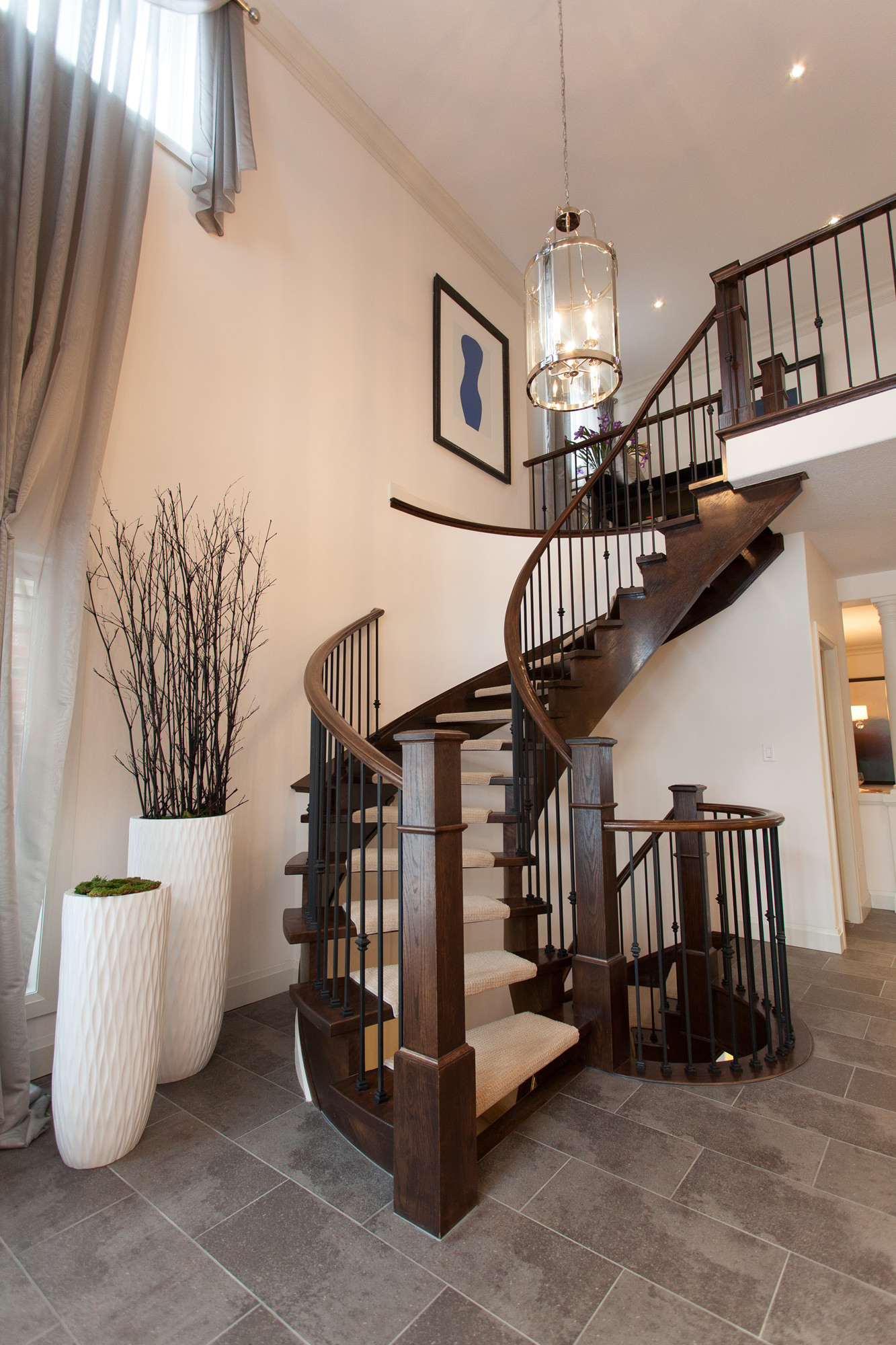 Spiral staircase in a beautiful home