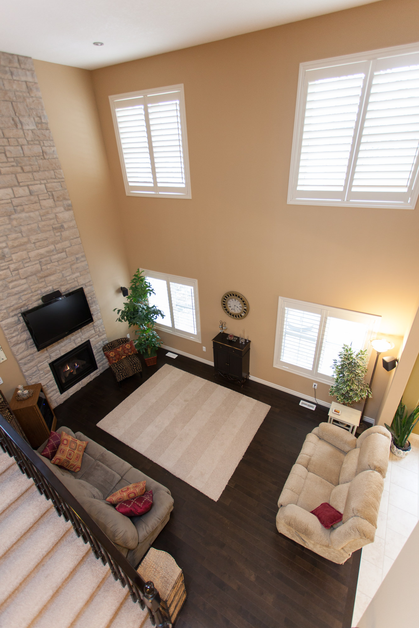 Birds eye view of a living room