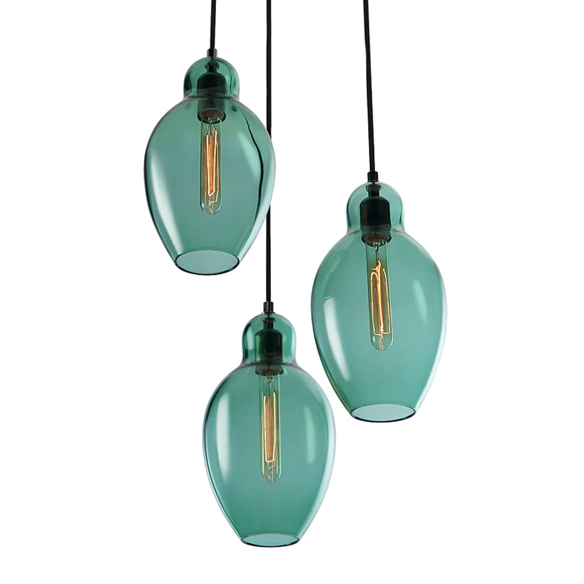 Cloches Chandelier in Tourmaline Green.