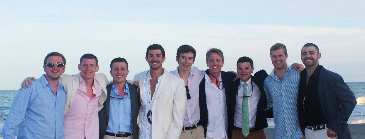 Brothers AJ Zaliz, Luke Allison, Ben Brisley, Kyle Blevins, Mark Lenzi, Will Adams, Charlie Cubberly, Evan Miller, and Corey Caufield