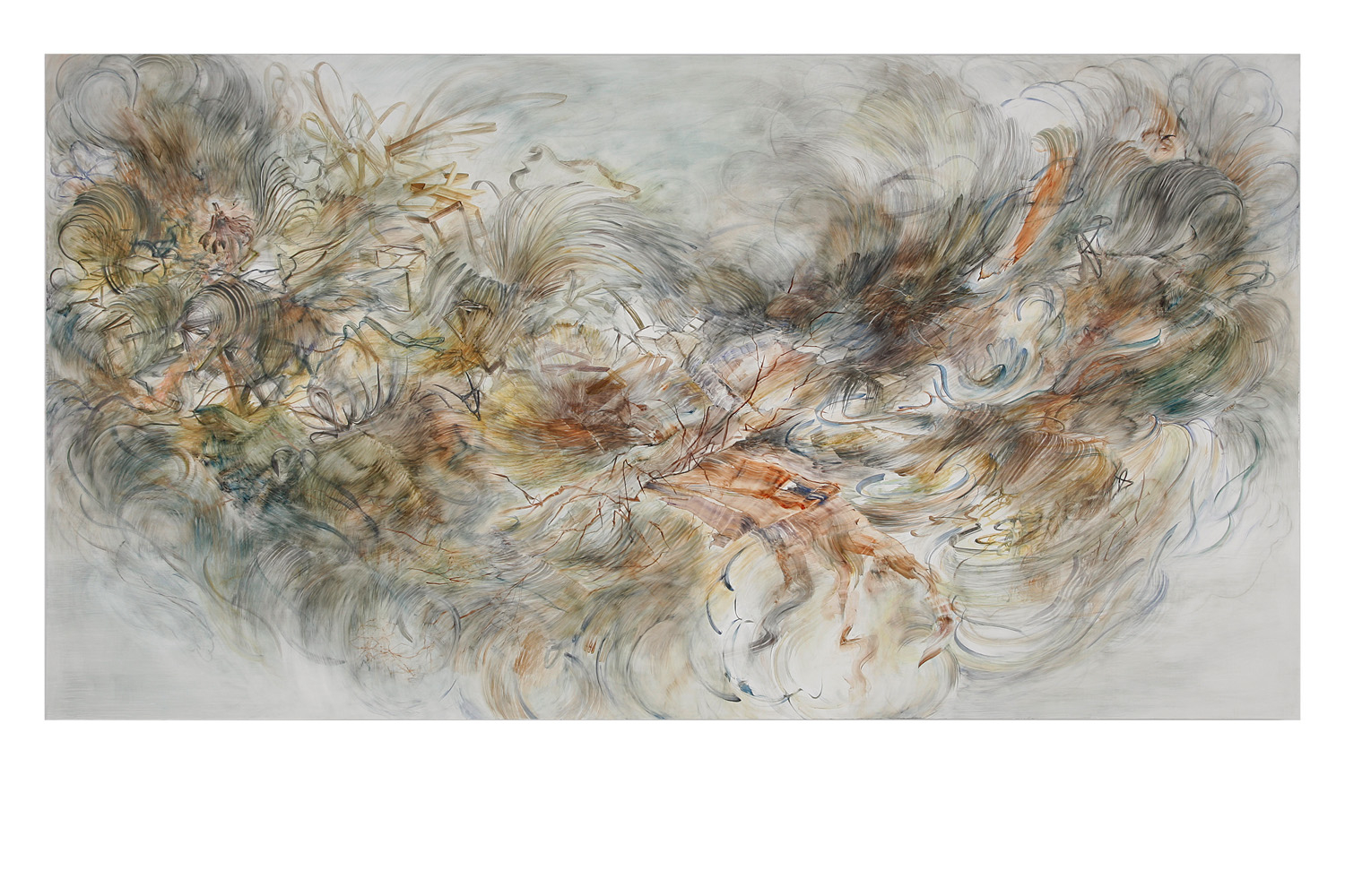 messy heaven watercolor, gouache on clayboard 60"x96" 2015 private collection