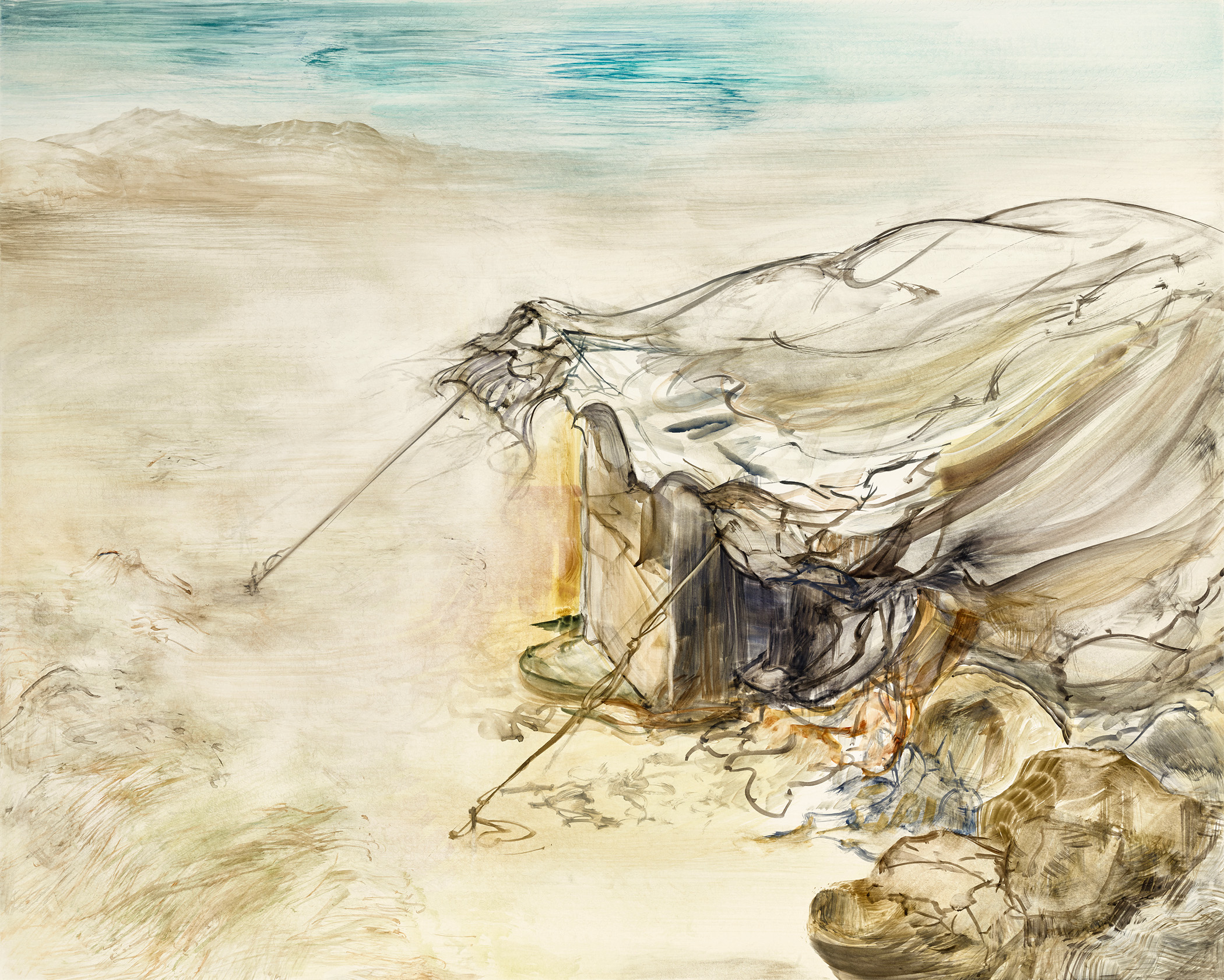 story board 2 watercolor, gouache on clayboard 16"x20" 2015