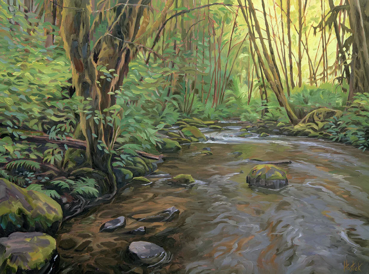 South Fork Alsea River, OIL ON CANVAS by Robin Hostick (Copy)