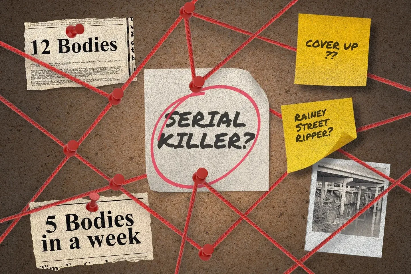 NST #1317: "There's no Houston serial killer." (2025), illustration by Sarah Pearce