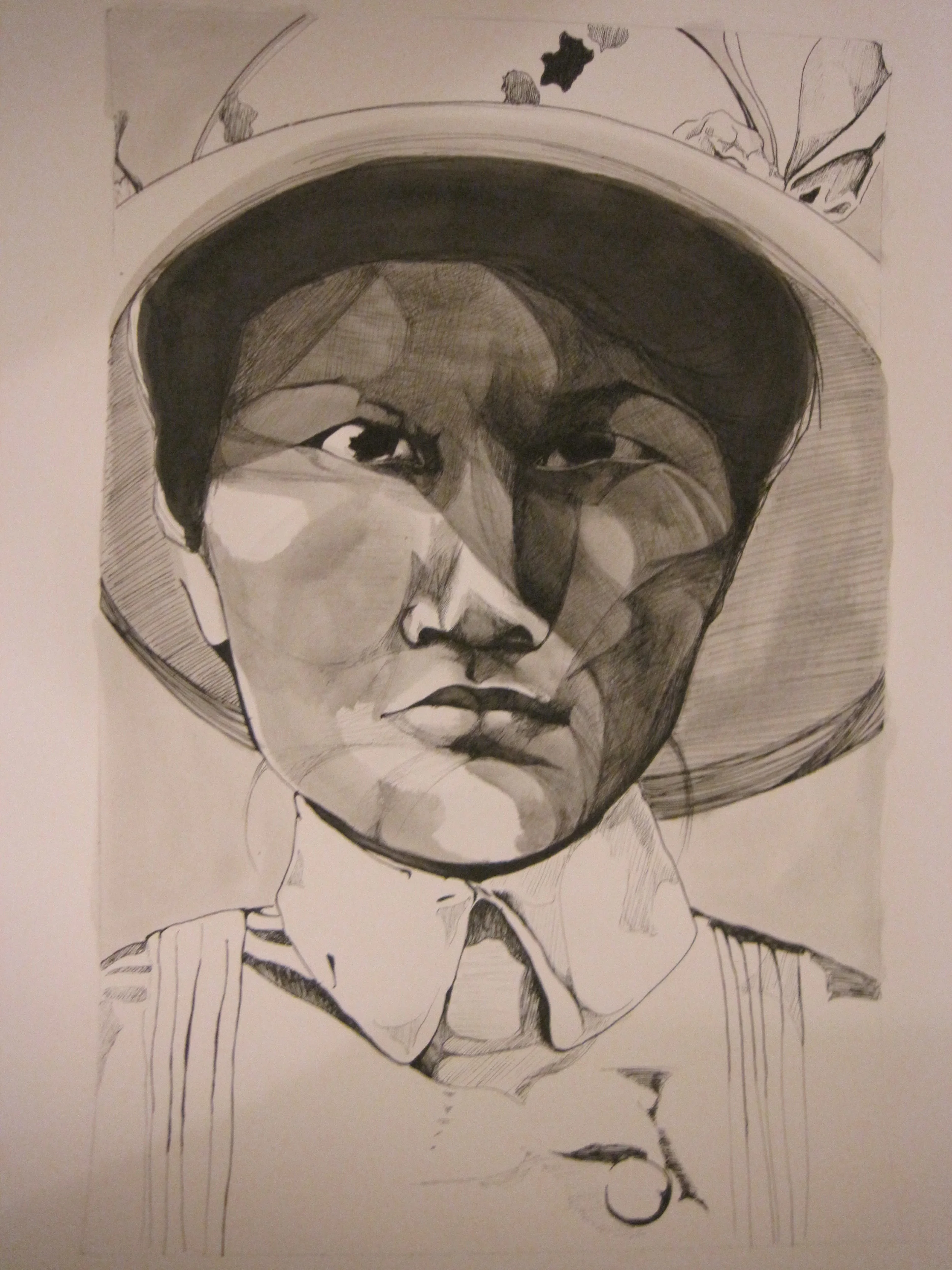 Rosa, 30”x 22”, Ink washes and pen on paper, 2013