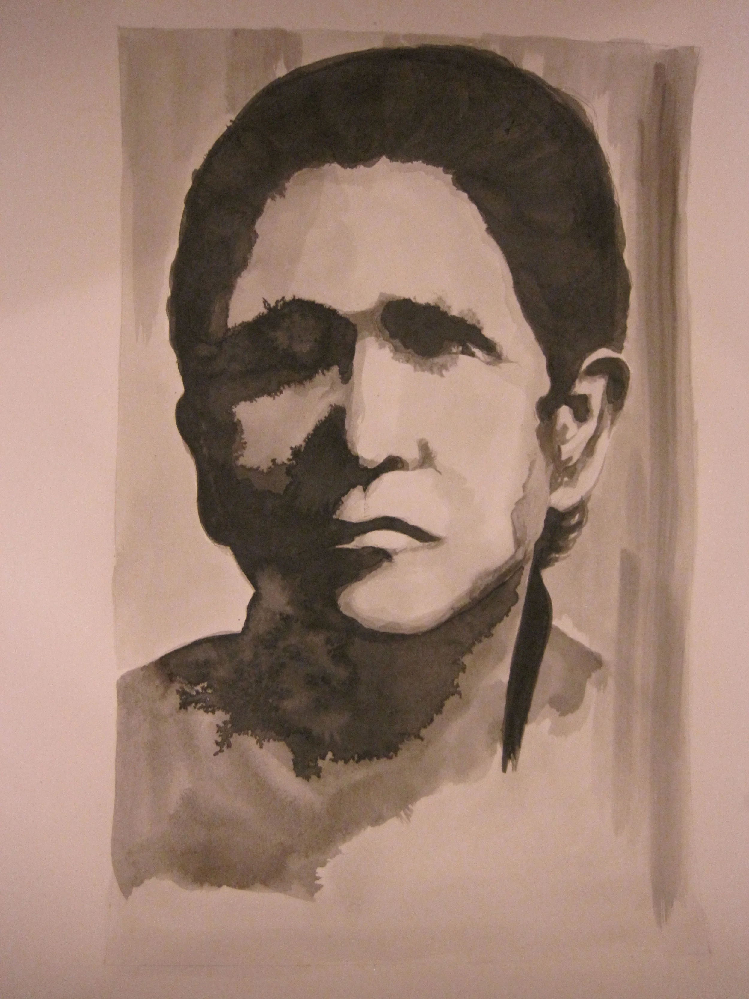 Juana, 30”x 22”, Ink washes and pen on paper, 2013