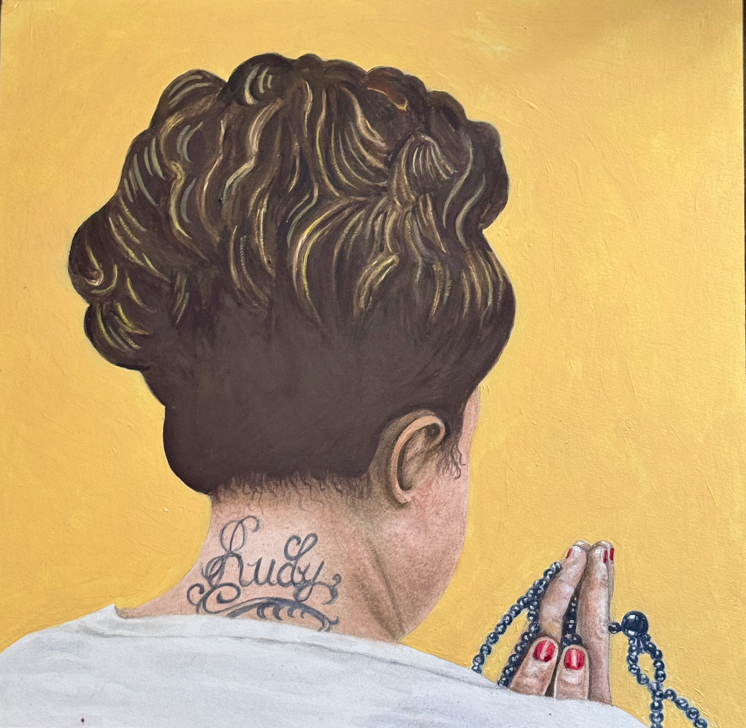 Woman With Beads And Tattoo