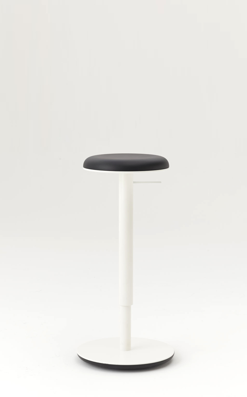 Company: HAWORTH I wanted to create a height adjustable perch stool that was ultra-minimal and hyper functional, a beautiful tool. The real challenge was in rethinking the manufacturing and production processes in order to hide the gas cyli