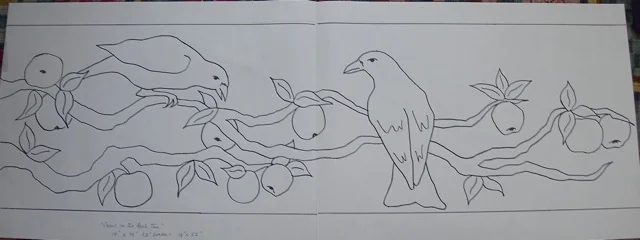 Original drawing for Crows in the Apple Tree .