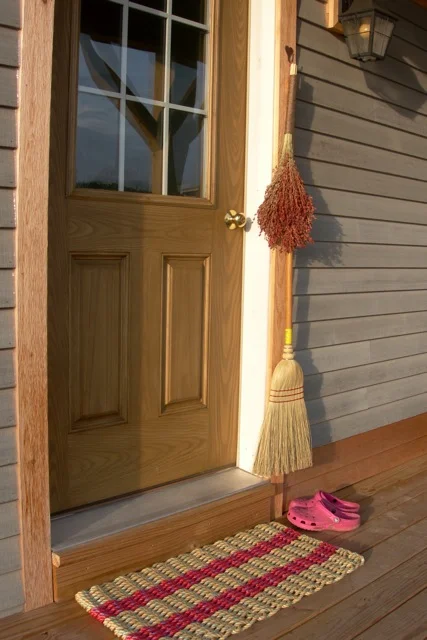New broom.... new doormat. Welcome to Crow's Foot Farm!