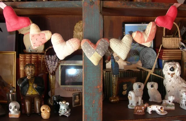 A string of hearts I made many years ago from a "cutter" quilt.