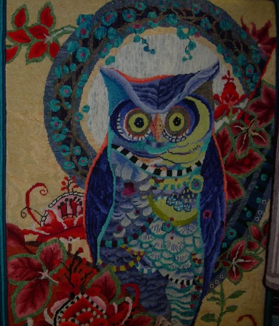 Marion's rug, Hoot , designed by David Galchutt.