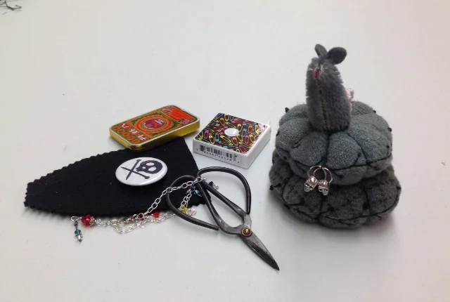 Here's my "perky pinkeep" with a bit of a goth twist.
