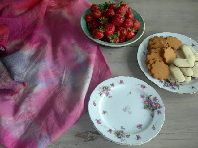 Some sustenance and some "tutti frutti" dyed wool. Learn how to dye this way in the upcoming June/July/August 2016 issue of Rug Hooking Magazine.