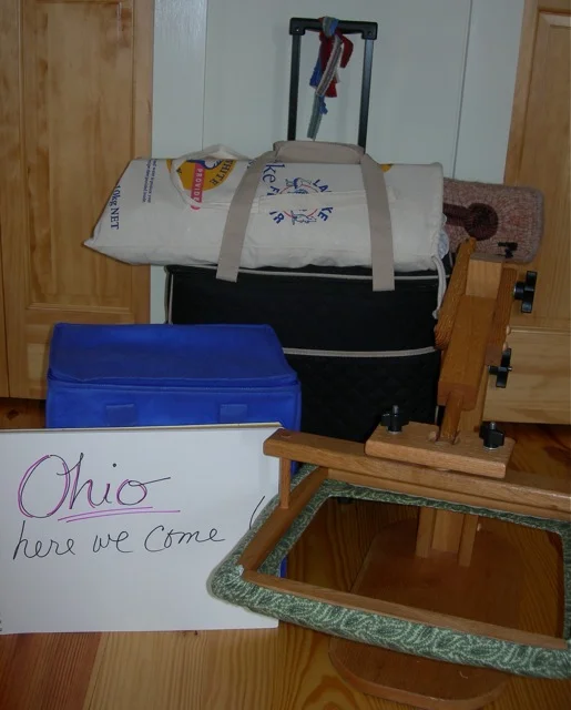 I'm trying to consolidate my stuff for Sauder Villagae, because I'm hitching a ride. Of course, this doesn't include my suitcase.....