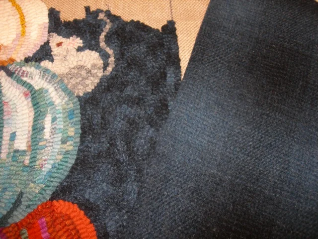 A close-up of the beautiful wool, After Hours, and how it is hooking up.