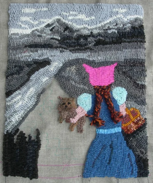 I'm making headway on Resistance Rug #1. More hooking and changes to come.