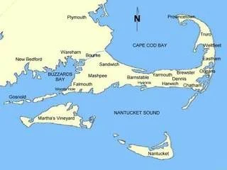 The recognizable shape of Cape Cod, Massachusetts