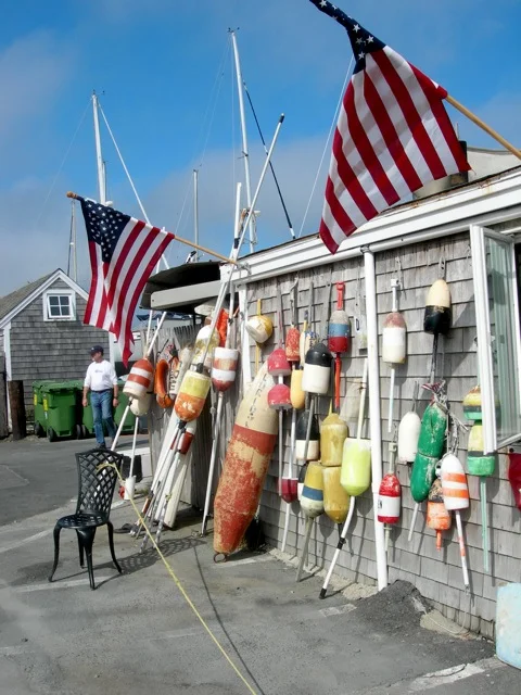 More buoys at a lunch stop.