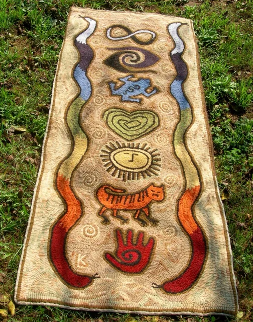 Sunshine and shadows on my Down to Earth mat.