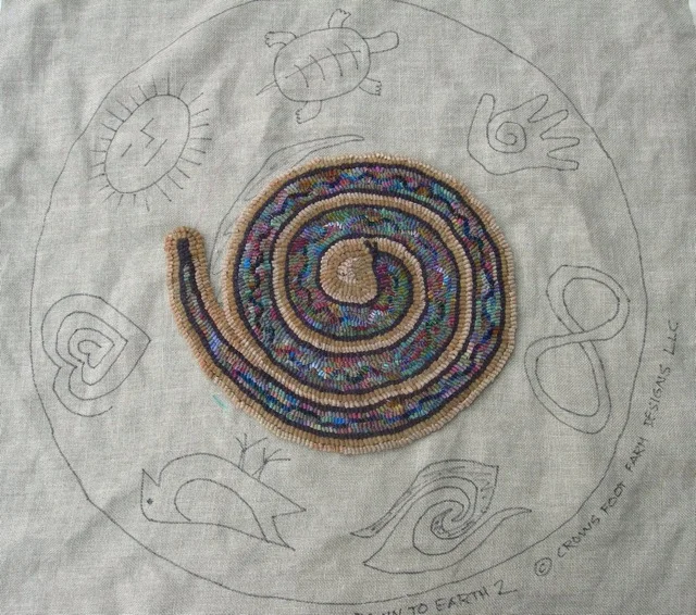 A good start on my 36" diameter Down to Earth2 meditation mat.