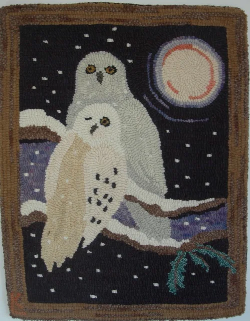 Not Quite White. This rug is featured in the new book, Rug Hooking Through the Year ©2018 Ampry Publishing LLC/Rug Hooking