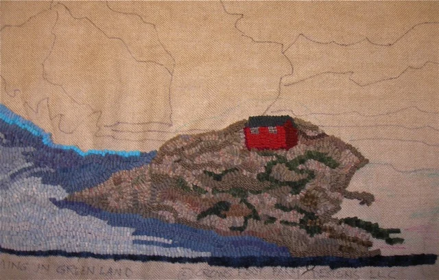 Looming in Greenland - 22” x 40”. Adapted from photo by Lucia Ali Nielsen/Reuters.