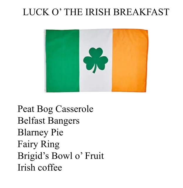 It will be an Irish theme with green and orange colors. Slainte!