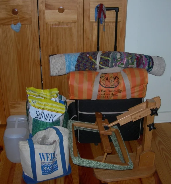 I think this is a modest pile, although it doesn’t contain my clothes' bag. But still….
