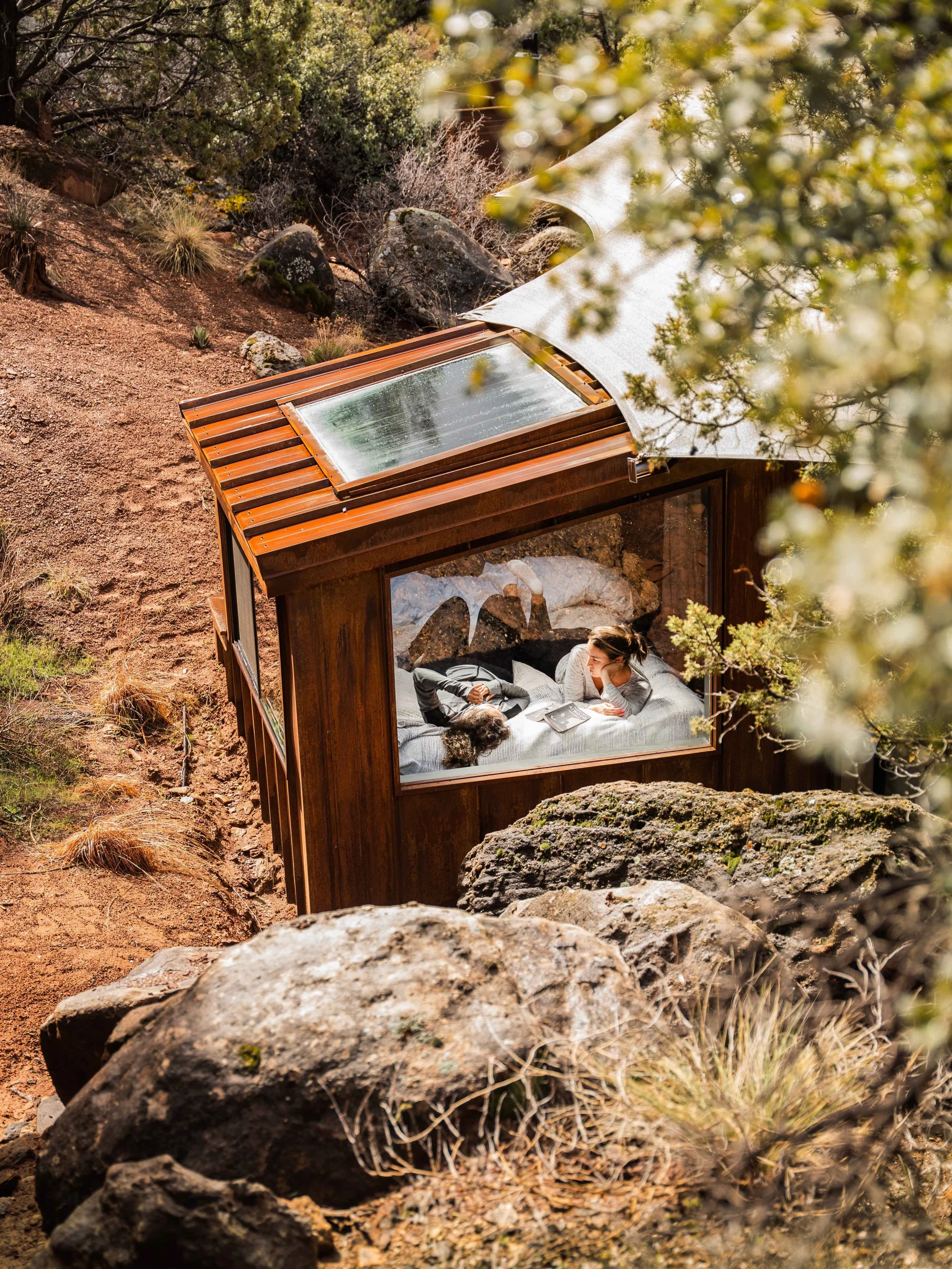 Set against the towering red rock canyons and carved sandstone mesas near Zion National Park, Open Sky was brought to life to offer a deep, elemental immersion into the Utah desert. 

Designed to exist in harmony with the surrounding wilderness, the 