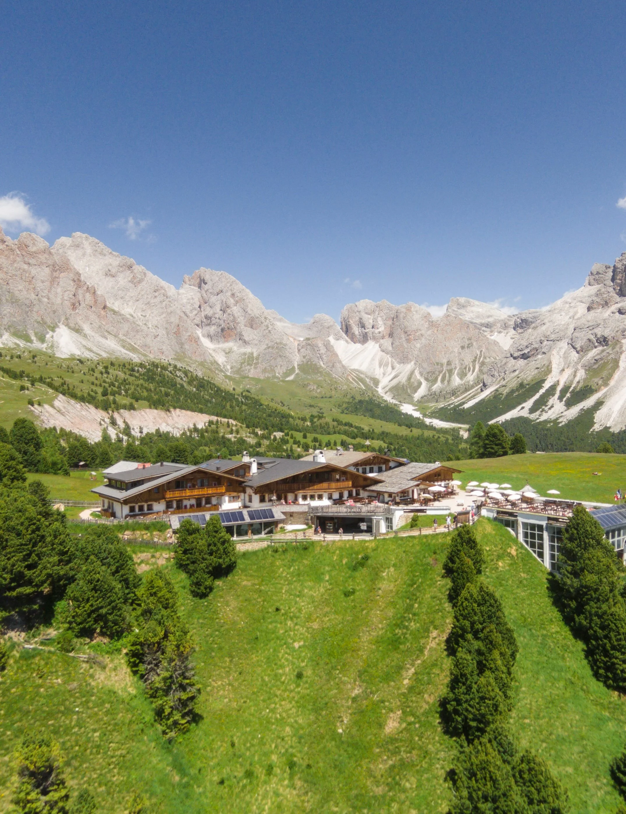 Situated as one of the few high-altitude hotels in the heart of the Puez-Odle Nature Park in Val Gardena at 2,106 meters above sea level, Col Raiser occupies an incredible UNESCO World Heritage site. You don&rsquo;t just visit the Dolomites. You wake